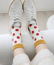 Beautiful Navy Dot Jacquard Comfy Cotton Crew Socks