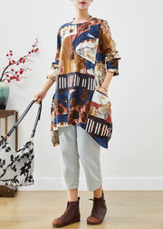 Beautiful Navy Oversized Tie Dye Cotton Shirt Dress Fall