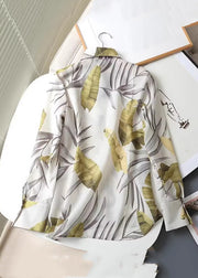 Beautiful Peter Pan Collar Print Button Shirt Spring