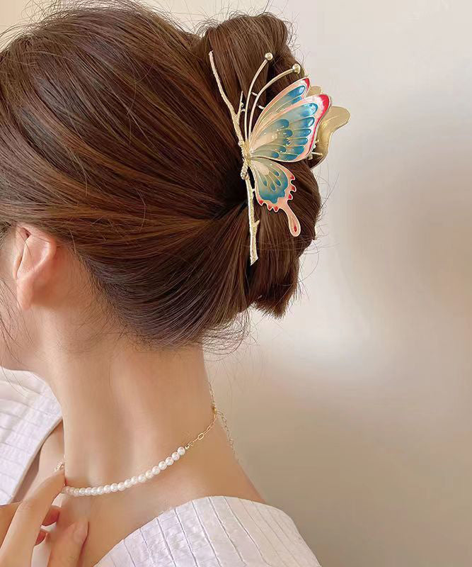 Beautiful Pink Alloy Butterfly Hairpin