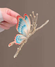 Beautiful Pink Alloy Butterfly Hairpin