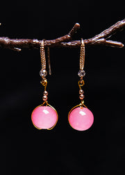 Beautiful Pink Crystal Drop Earrings