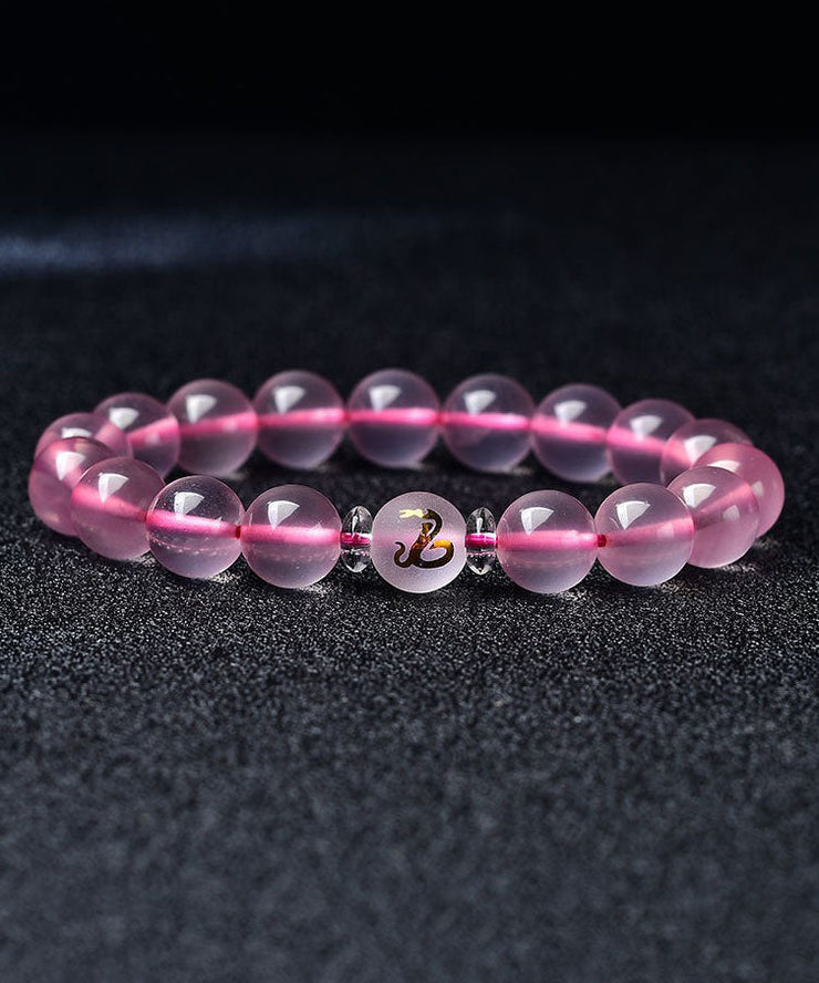 Beautiful Pink Crystal The Twelve Chinese Zodiac Signs Bracelet