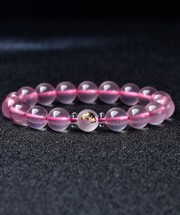 Beautiful Pink Crystal The Twelve Chinese Zodiac Signs Bracelet