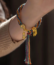 Beautiful Rainbow Alloy Floral Tassel Chain Bracelet