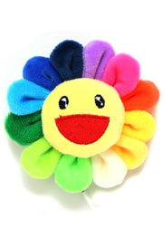 Beautiful Rainbow Fuzzy Fur Fluffy Sunflowers Brooches