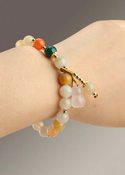 Beautiful Red Jade Red Agate Green Agate Chalcedony Gourd Cinnabar Charm Bracelet