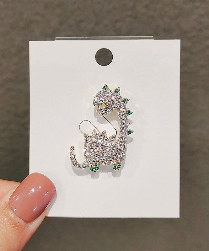 Beautiful Silk Alloy Zircon Dinosaur Brooches