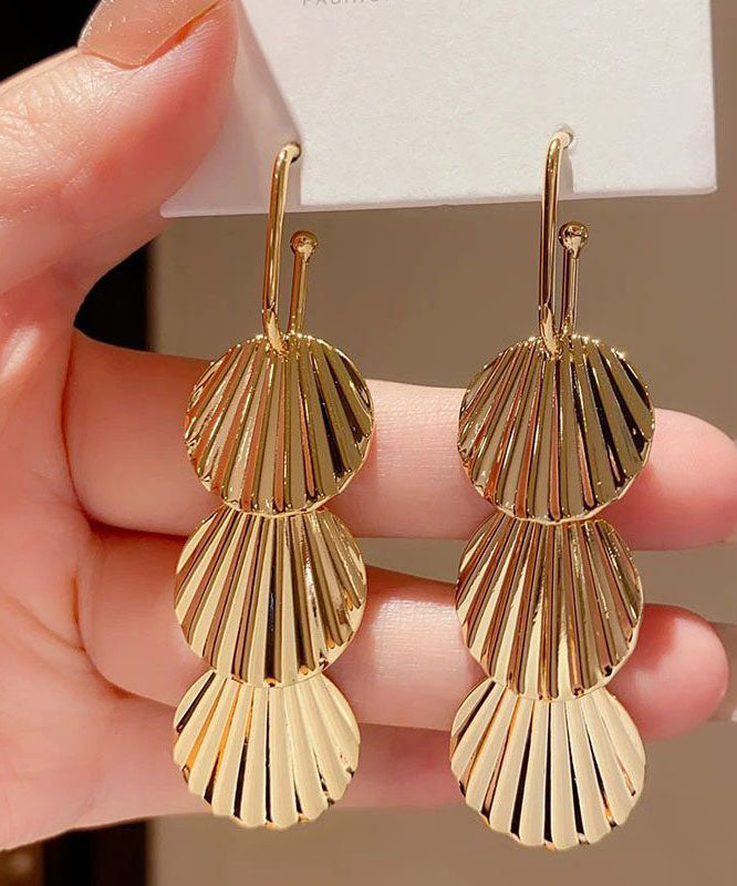 Beautiful Silk Metal Alloy Shell Flower Drop Earrings