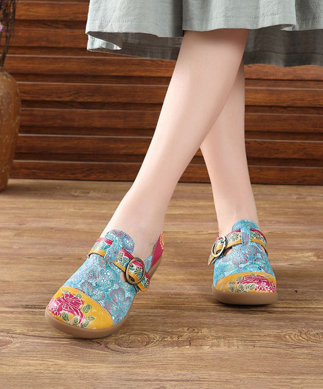 Beautiful Yellow Buckle Strap Embossed Wedge High Wedge Heels Shoes