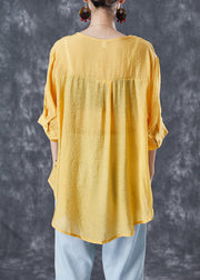 Beautiful Yellow Oversized Patchwork Rivet Cotton Tank Summer