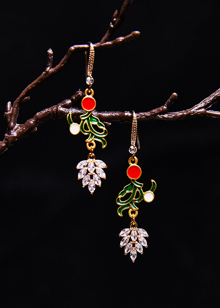 Beautiful Zircon Gilding Metal Drop Earrings