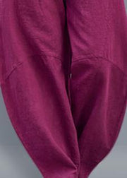 Beautiful harem pants cotton Boho Work Outfits burgundy long pants - bagstylebliss
