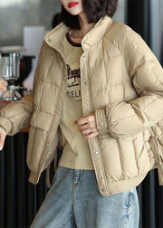 Beige Duck Down Canada Goose Jacket Side Open Oversized Winter