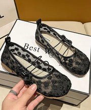 Black Breathable Mesh Chic Splicing Bow Flat Shoes For Women