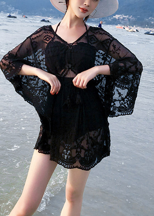 Black Butterfly Holiday Bikini Cover Ups Summer