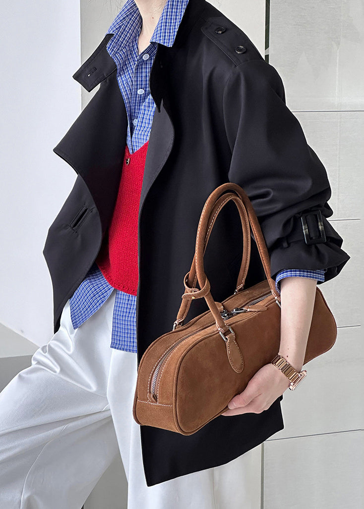 Black Button Cotton Coat Asymmetrical Long Sleeve