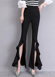 Black High Waist Bell Bottomed Trousers Summer