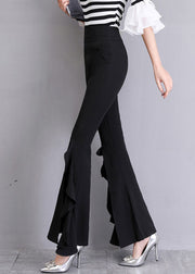 Black High Waist Bell Bottomed Trousers Summer