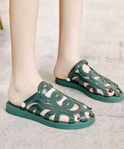 Black Hollow Out Splicing Casual Comfy Slide Sandals