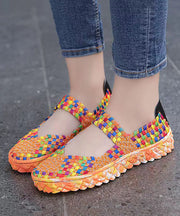 Black Knit Fabric Comfortable Splicing Flat Feet Shoes