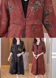 Black Oriental Silk Cardigan Embroideried Chinese Button Summer