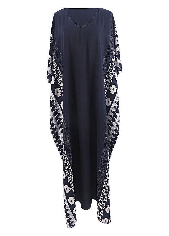 Black V Neck Maxi Holiday Dresses Summer