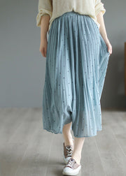 Blue Chiffon Pleated Skirts Oversized Exra Large Hem Summer