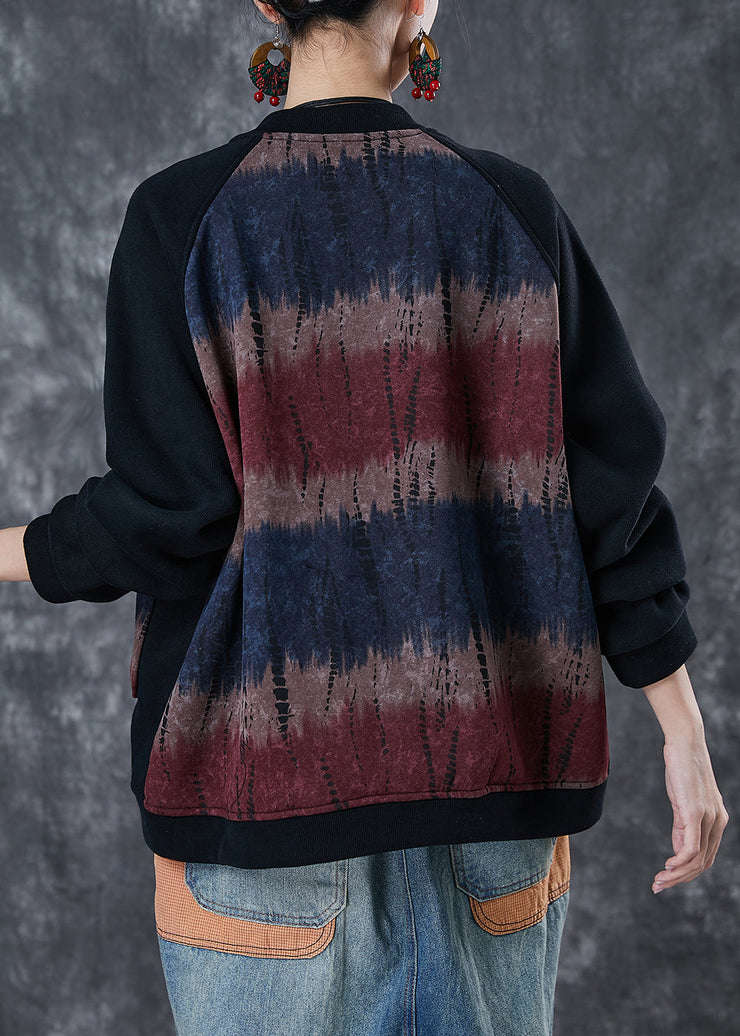 Bohemian Black Oversized Warm Fleece Jackets Winter