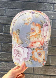 Bohemian Blue Floral Baseball Cap Hat