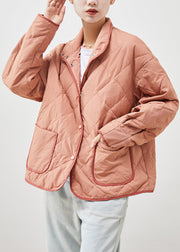 Bohemian Brick Red Oversized Pockets Fine Cotton Filled Puffer Jacket Winter