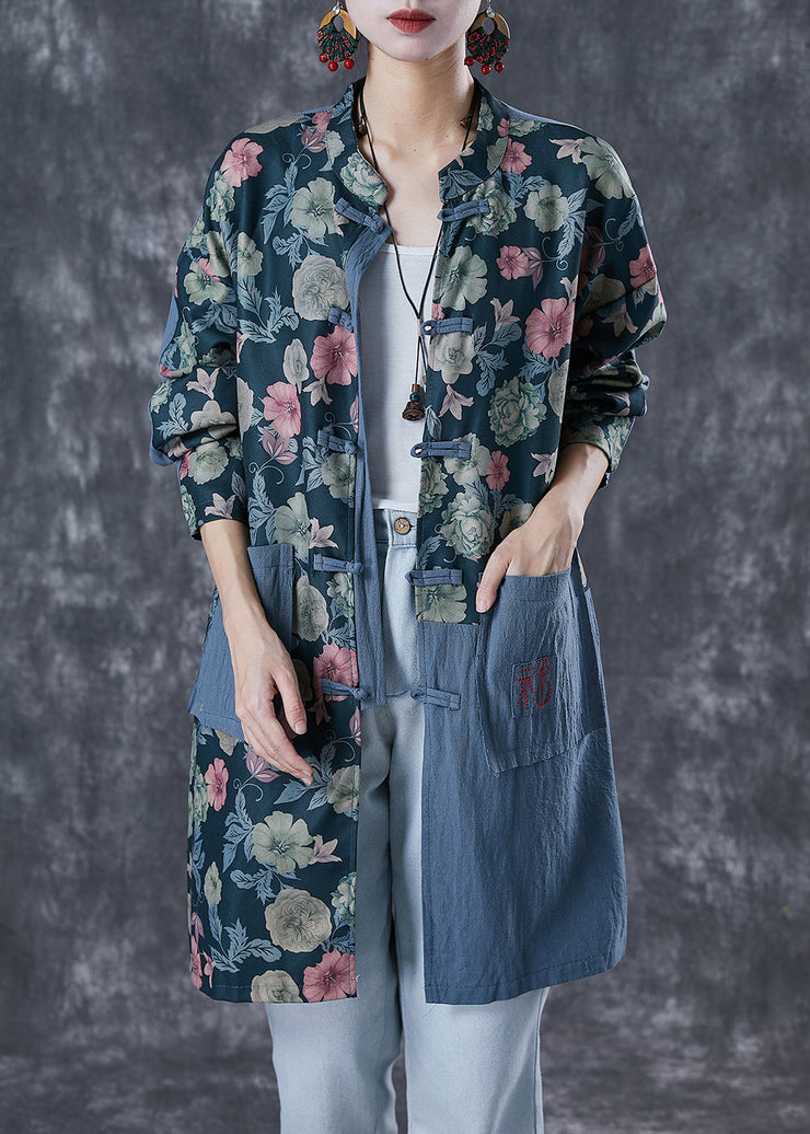 Bohemian Embroidered Patchwork Print Linen Coat Outwear Fall