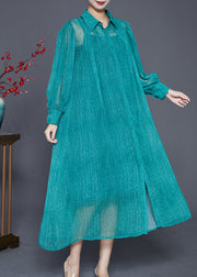 Bohemian Green Oversized Draping Chiffon Two Pieces Set Summer