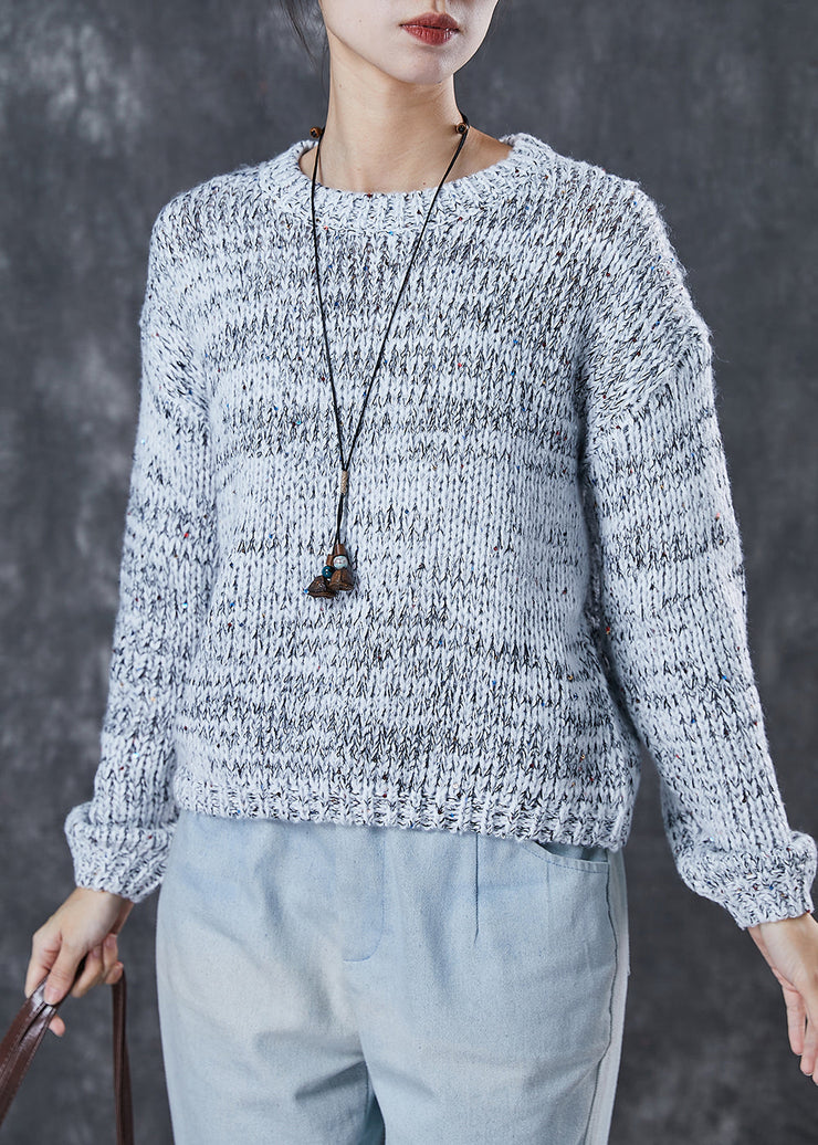 Bohemian Grey Sequins Chunky Knit Sweaters Winter