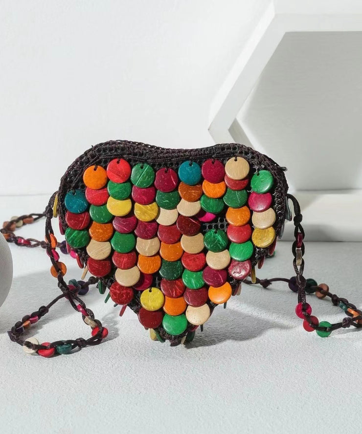 Bohemian Heart Handmade Beaded Diagonal Cross Bag