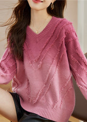 Bohemian Rose Tasseled Cozy Wool Knit Sweater Fall