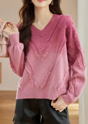 Bohemian Rose Tasseled Cozy Wool Knit Sweater Fall