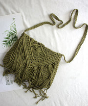 Bohemian Tassel Cotton Woven Vacation Beach Crossbody Bag