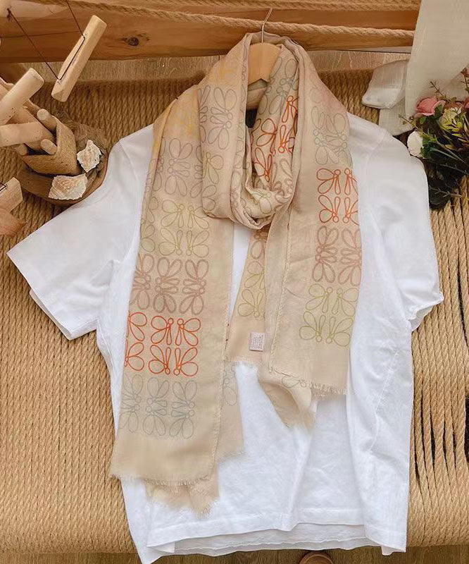 Bohemian Versatile Light Green Print Cotton Scarf