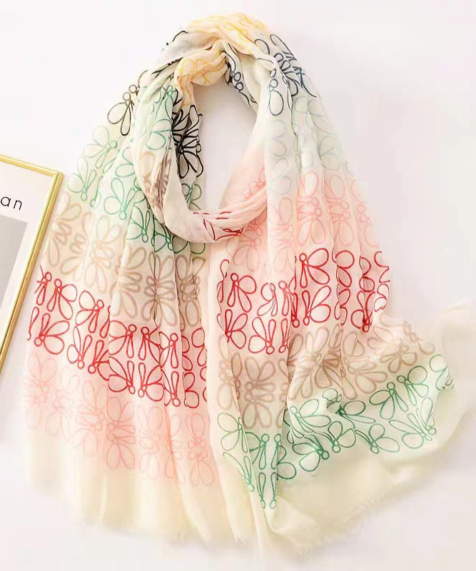 Bohemian Versatile Light Green Print Cotton Scarf