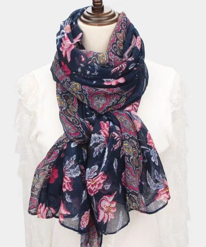 Boho Black Print Soft Comfy Cotton Scarf