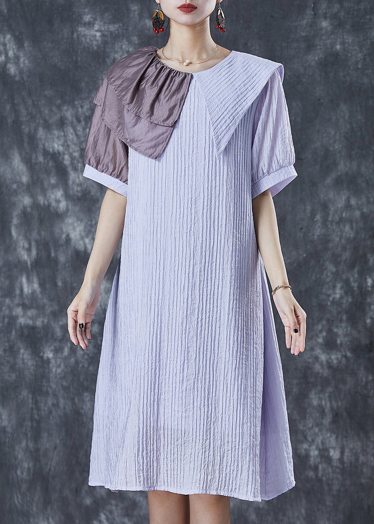 Boho Light Purple Asymmetrical Wrinkled Party Dress Summer