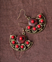 Boho Retro Women Red Metal Drop Earrings