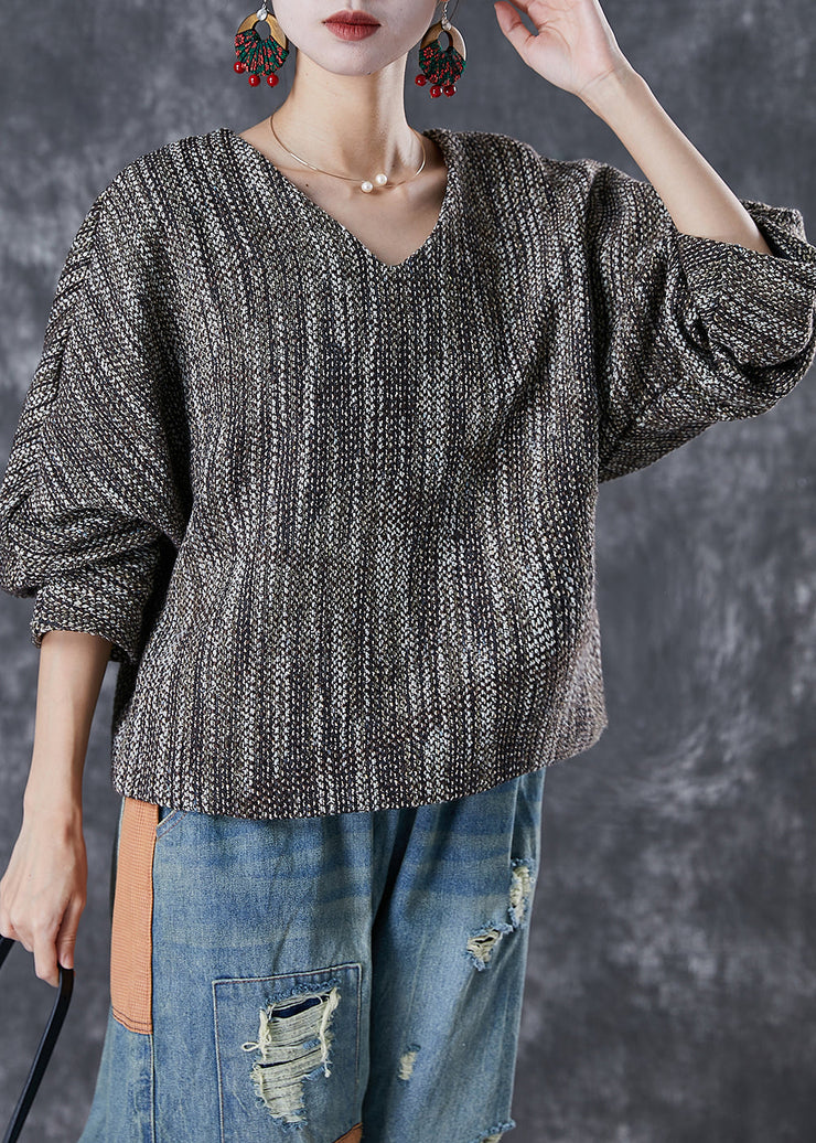 Boho V Neck Oversized Cotton Blouse Tops Lantern Sleeve