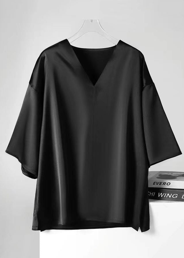 Boutique Black Silk Best T Shirts For Men Summer