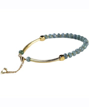 Boutique Blue 14K Gold Agate Chain Bracelet