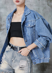 Boutique Blue Oversized 7 Rivet Denim Jackets Spring