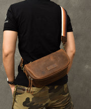 Boutique Brown Calf Leather Messenger Bag