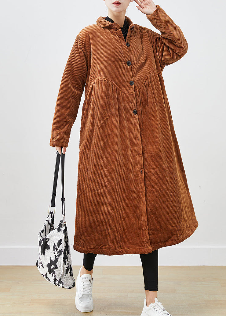 Boutique Brown Oversized Pockets Fine Cotton Filled Parka Winter