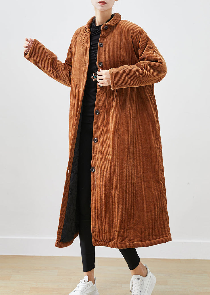 Boutique Brown Oversized Pockets Fine Cotton Filled Parka Winter